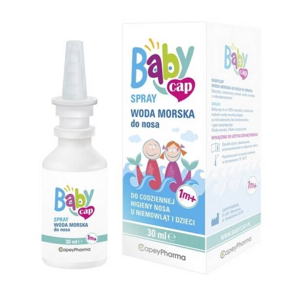 BabyCap Sea water is an isotonic solution with trace elements. It is suitable for everyday hygiene in children from the first month of life.