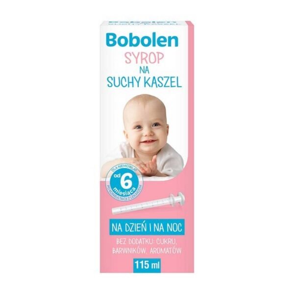 The medical device Bobolen is a dry cough syrup intended for children over 1 year of age.