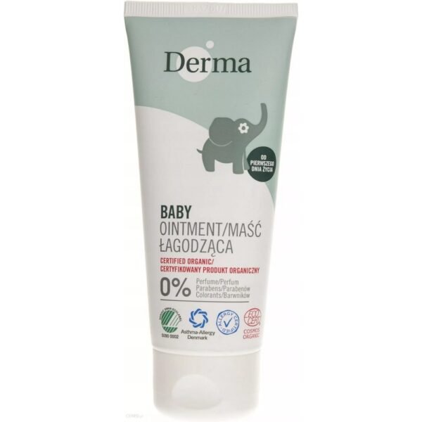 The soothing ointment Derma Eco Baby is a moisture-resistant cosmetic with caring properties.