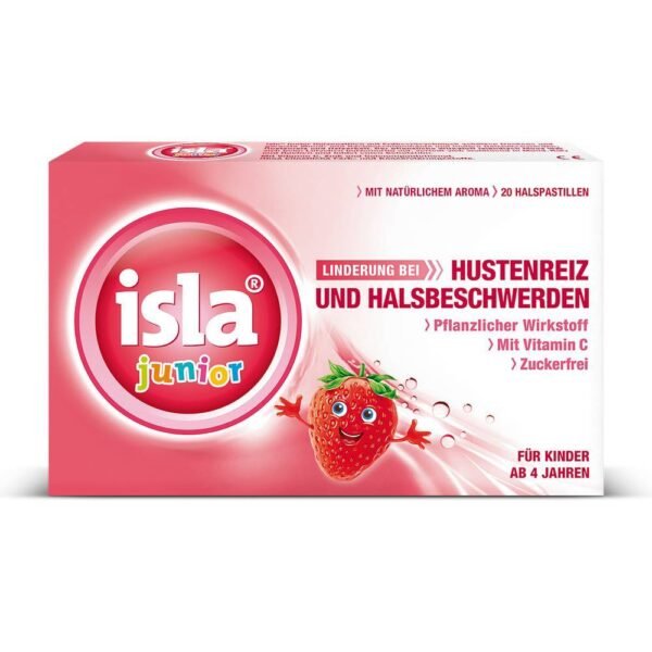 Helps with sore throats and throat irritation.Has a soothing, antimicrobial and protective effect.Herbal active ingredient with a delicious strawberry taste.