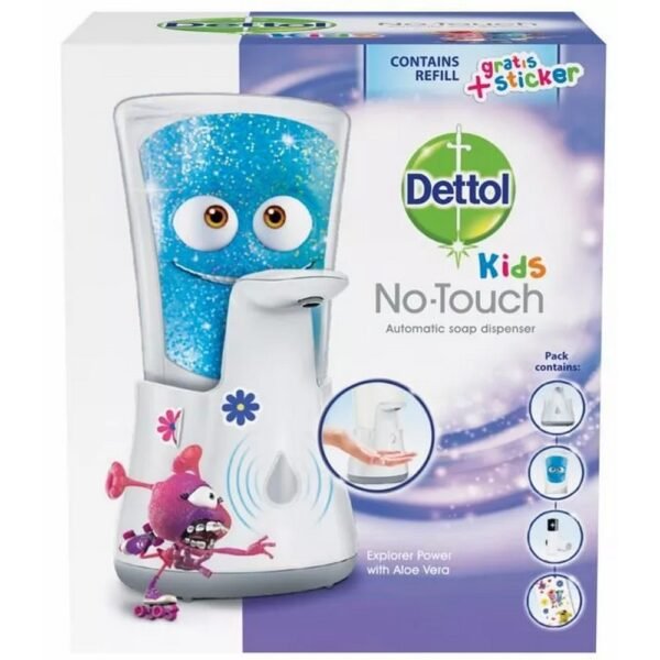 Dettol Kids Adventurer Touchless Soap Dispenser helps protect you from bacteria.