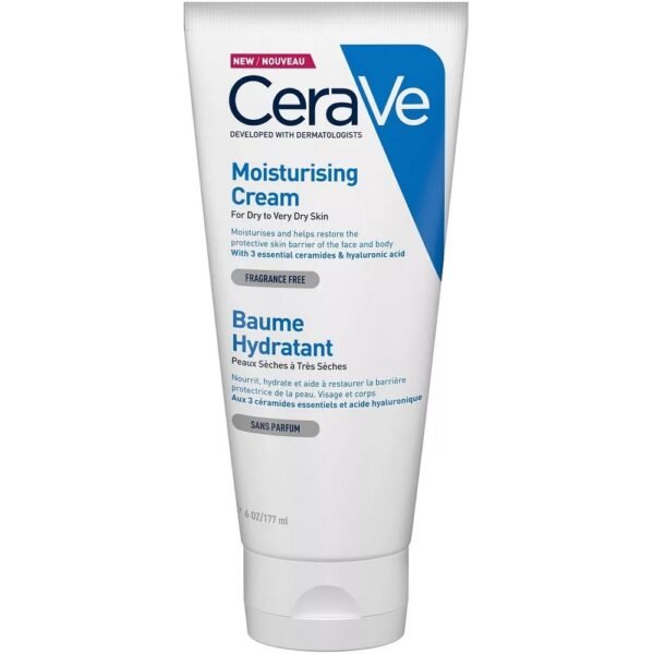 CeraVe Moisturizing Cream. It hydrates and helps restore the protective skin barrier on the face and body. For dry to very dry skin. Developed with dermatologists.