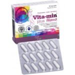 Vita-Min Plus Mama is a dietary supplement from Olimp containing high, pharmaceutical-quality vitamins and minerals, the comprehensive action of which is supported, among others, by folic acid.