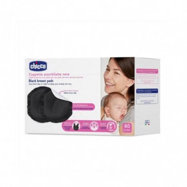 Chicco black breast pads. Wear them day and night to keep your breasts dry.