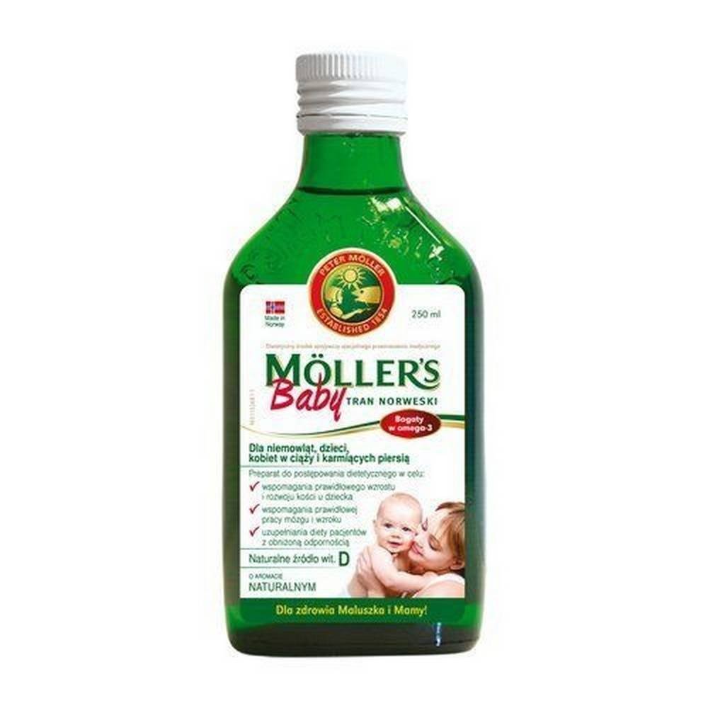 baby tran norwegian natural 250ml mollers Moller's Baby Tran Norwegian est une source naturelle d'acides gras oméga-3 (DHA et EPA) et de vitamines D et A.