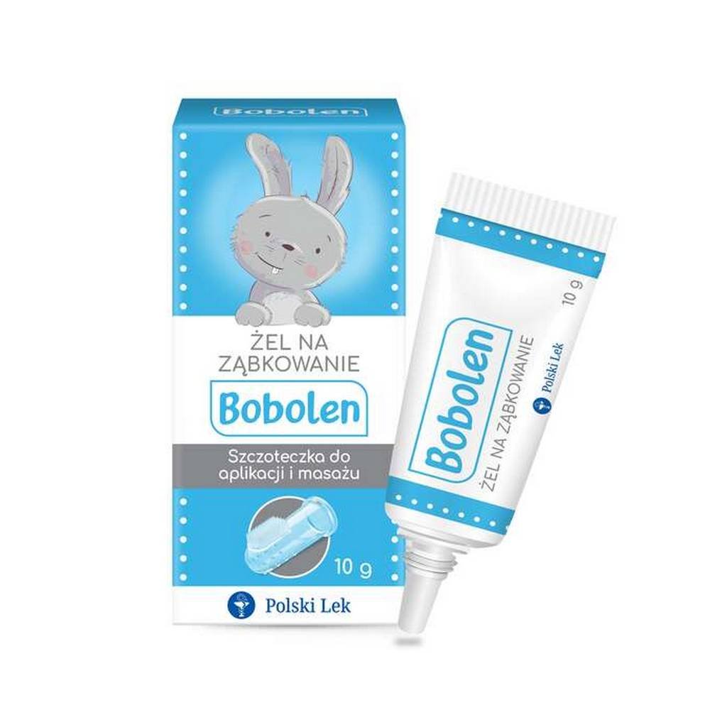 bobolen teething gel with a brush 10 g polski lek Bobolen teething gel relieves pain associated with teething. The gel contains natural painkillers and soothes inflammation.