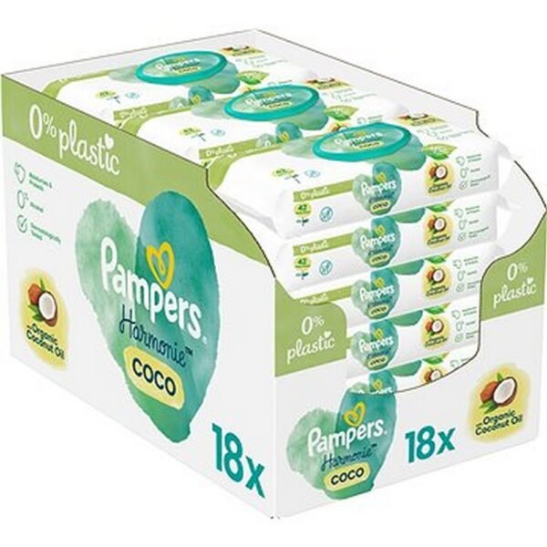 Pampers Coconut Pure are wet wipes made from sustainable plant-based cellulose fibers that provide exceptional softness and durability.