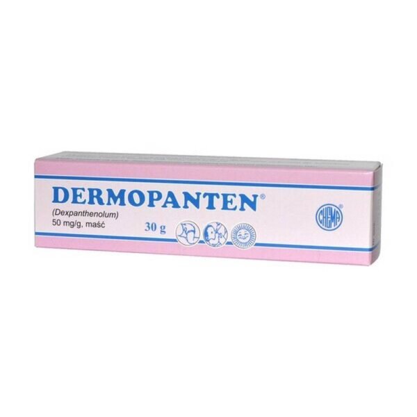 Dermopanten is an ointment medicine containing dexpanthenol, which supports the proper functioning of the epidermis as well as skin regeneration. Demopanten is used in the treatment of superficial wounds, dry skin or in the care of nipples during lactation and in infants with skin rashes.