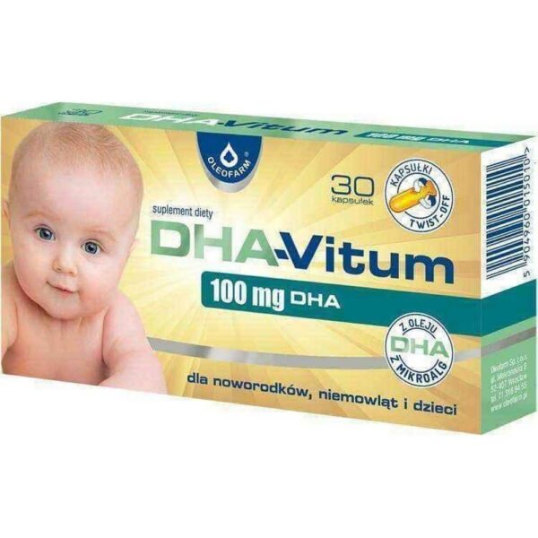 DHA-Vitum 100 mg DHA - a dietary supplement that provides the body with docosahexaenoic acid (DHA). The product is intended for newborns, infants and children.