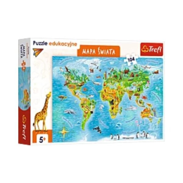 Educational Puzzle 104el. World Map 15557, Trefl