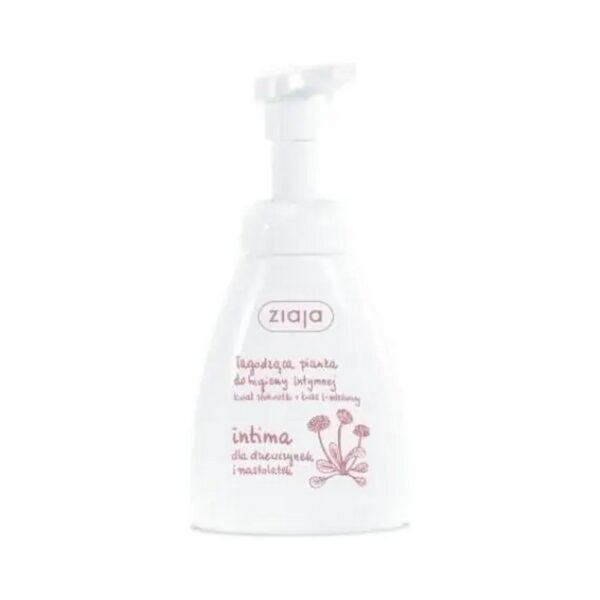 Intimate hygiene foam daisy flower, L-lactic acid + copper usnate.