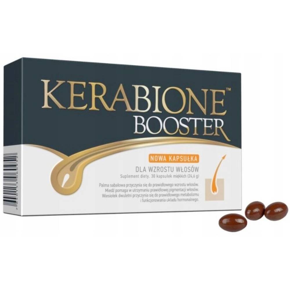 kerabione booster 30 caps valentis Una fórmula integral para el crecimiento del cabello en hombres y mujeres. Recomendado para todos los que quieran disfrutar de la excelente condición de un cabello sano, grueso y una piel hermosa.