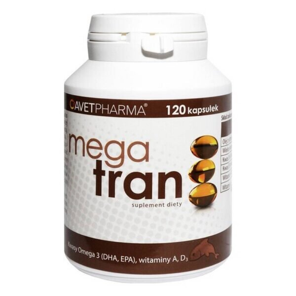 MEGA TRAN - a dietary supplement containing cod liver oil ( Gadus morhua ), which is a source of omega 3 fatty acids (EPA, DHA) and natural vitamins A and D3.