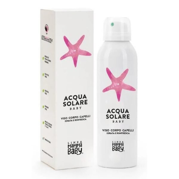 Moisturizing spray for face, body and hair with organic extracts of chamomile and witch hazel, brings relief, soothing and moisturizing the skin.