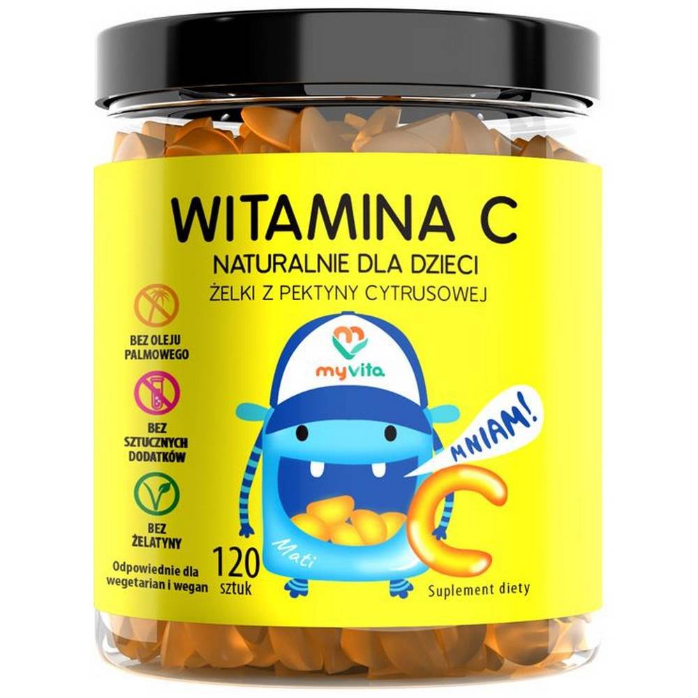natural gummies vitamin c 120 pcs myvita Пищевая добавка с витамином С для детей.