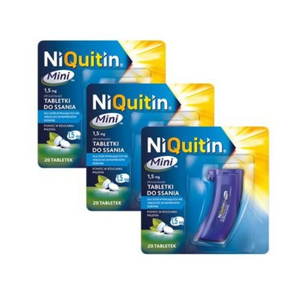 Таблетки NiQuitin Mini 1,5 мг показаны для лечения табачной зависимости путем облегчения симптомов, связанных с никотиновой абстиненцией, включая чувство тяги при попытке бросить курить.