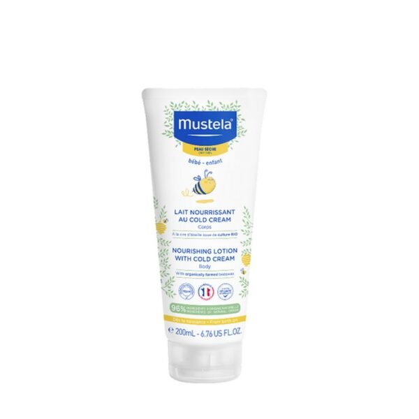 Nourishing body milk with Cold Cream, for daily care. From the first days of life¹.