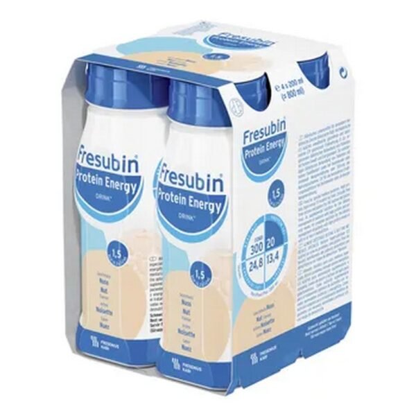 Fresubin Protein Energy Drink with chocolate flavor  is a food for special medical purposes with increased caloric value (150 kcal / 100 ml), for the dietary management of people who are malnourished or at risk of malnutrition .