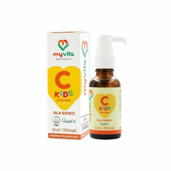 MyVita Vitamin C Kids is a dietary supplement in the form of drops intended for children over 1 year of age.