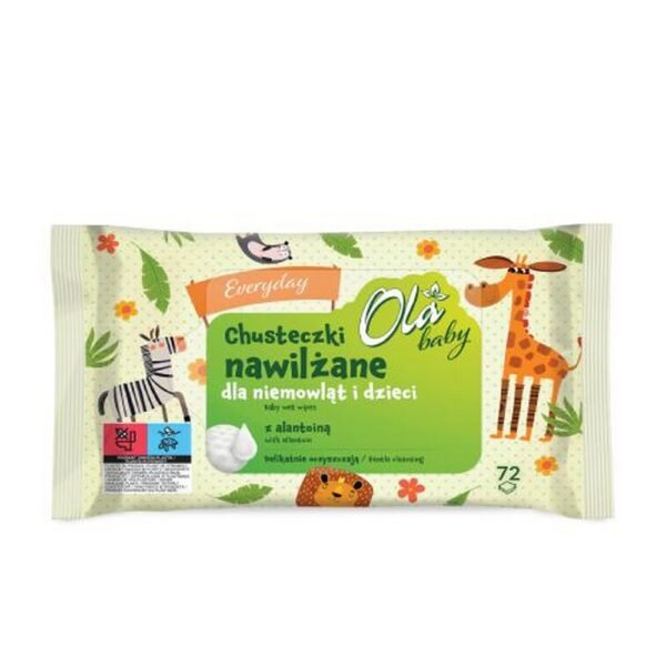 Wet wipes. OLA BABY Wet wipes for children Everyday, 72 pcs