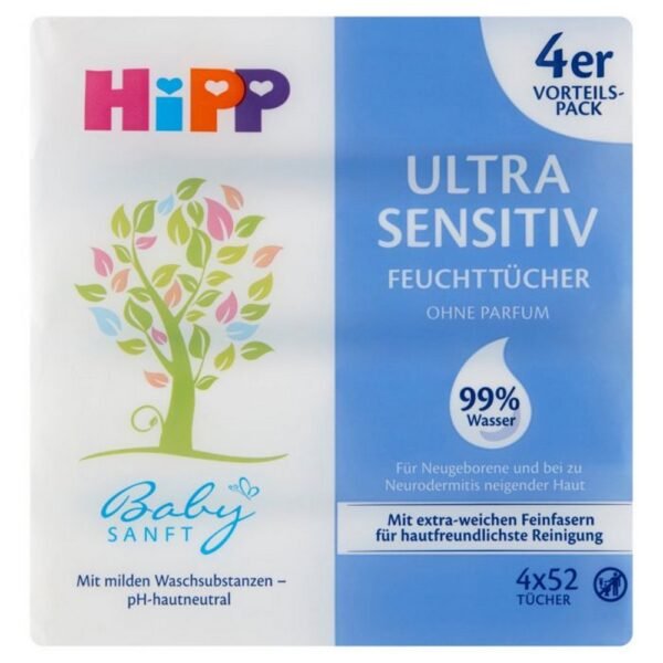 HiPP Babysanft wipes are exceptionally well tolerated by the skin.