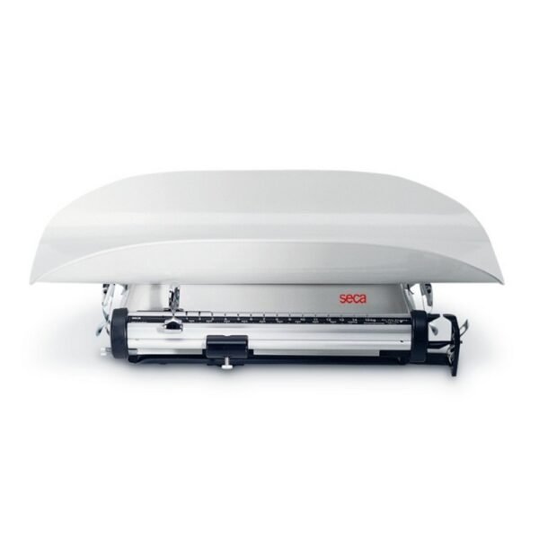 Key product features with sliding weights and rounded pan
