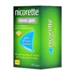 Nicorette Classic Gum 4 mg   - a drug used to treat addiction to tobacco products.
