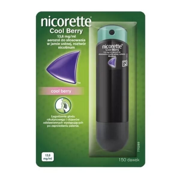 Aerosol   Nicorette   Cool Berry   is a drug that helps smokers get rid of addiction.