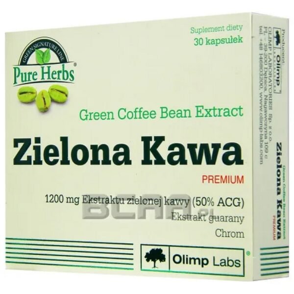 Green coffee   PREMIUM   – food supplement containing green coffee seed extract and guarana seed extract.
