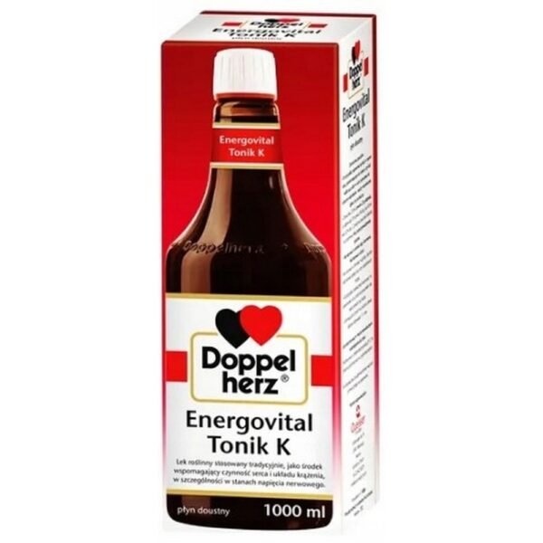 Doppelherz Energovital Tonik K is used to support the function of the heart and circulatory system, especially during periods of nervous tension.