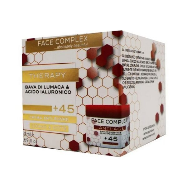 The facial therapy cream based on snail slime and hyaluronic acid specific for mature skin with wrinkles.