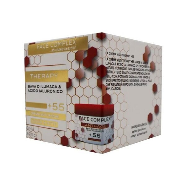 The facial therapy cream based on snail slime and hyaluronic acid specific for mature skin with wrinkles.