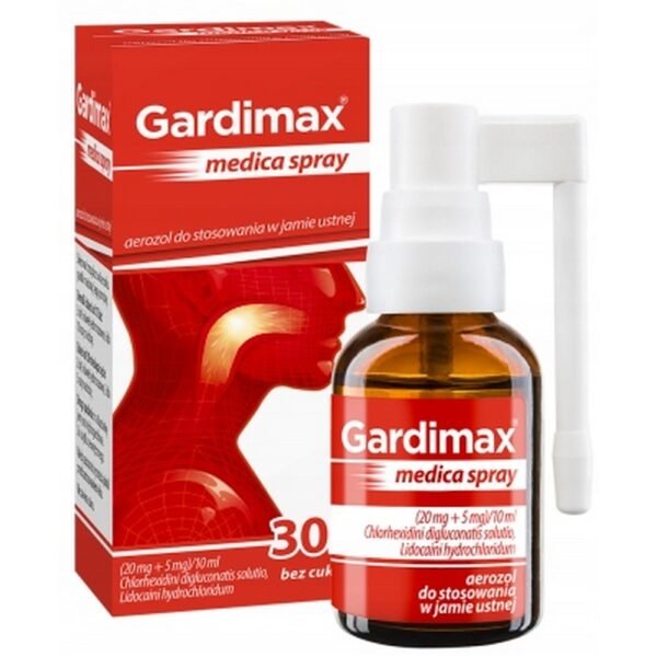 Gardimax is a medicine for the relief of pain associated with inflammation or irritation during inflammatory conditions of the mouth and throat.