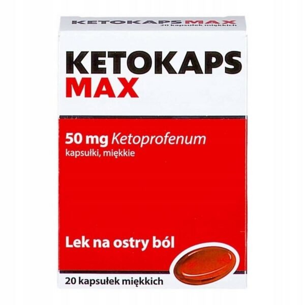 Ketokaps Max 50 mg is a painkiller in the form of soft capsules, containing the active substance - ketoprofen.