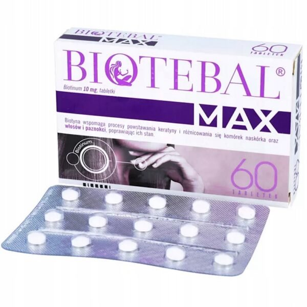 Biotebal Max is a drug from the group of vitamin preparations whose active substance is biotin, also known as vitamin H or vitamin B7.