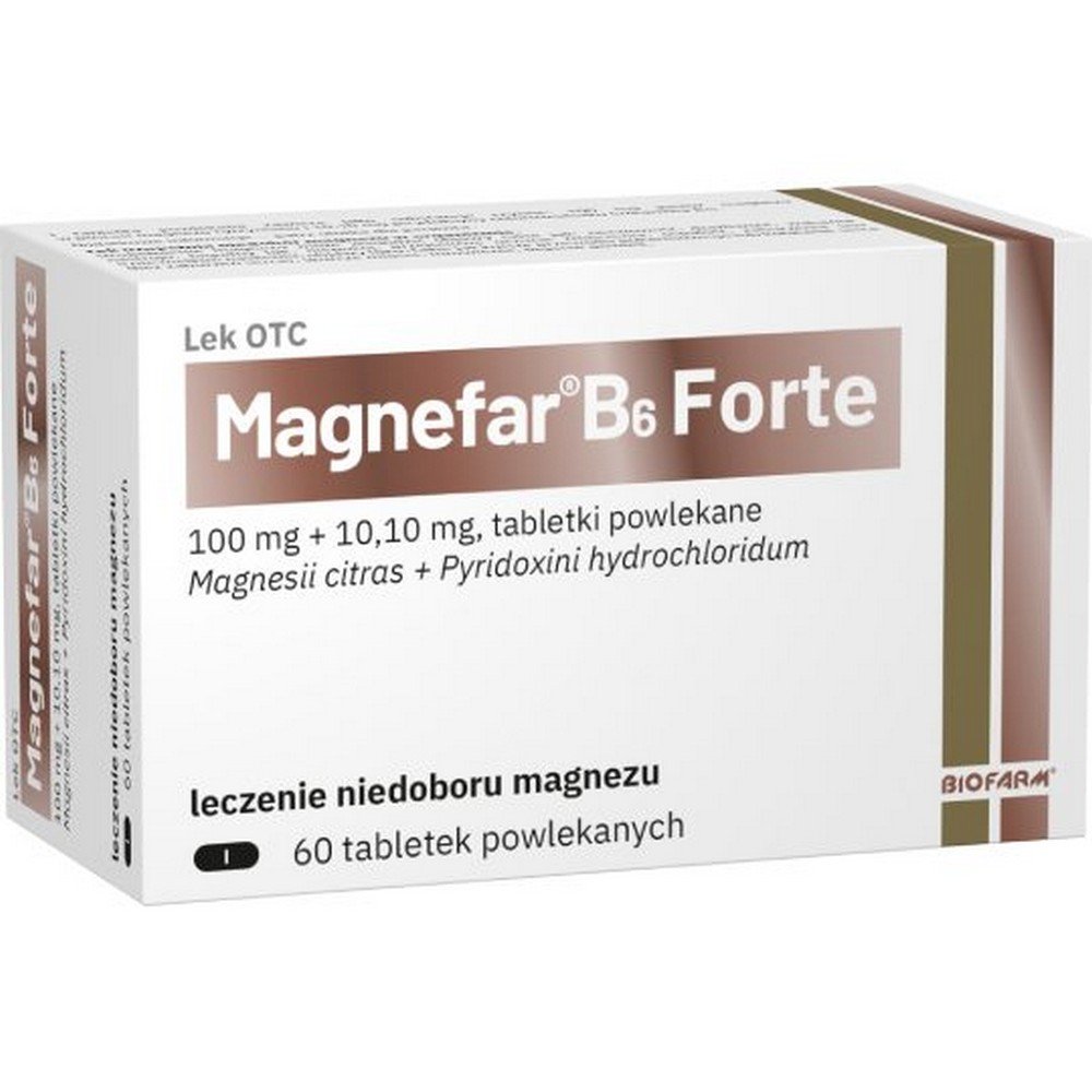 magnefar b6 forte magnez witamina b6 60 tabletek magnefar b6 forte Магнефар В6 Форте показан для лечения и профилактики дефицита магния.