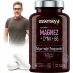 The ESSENSEY MAGNESIUM + ZINC + B6 COMPLEX dietary supplement contains zinc and vitamin B6, which help in the proper functioning of the immune system, and magnesium, which contributes to the reduction of fatigue.