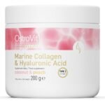 OstroVit Marine Collagen + Hyaluronic Acid + Vitamin C is a complex of three active ingredients in the form of powder to be dissolved in water with a coconut-peach flavor.