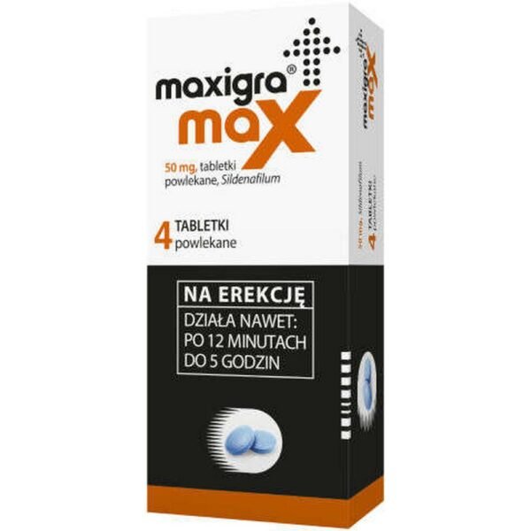 The drug is indicated for use in the case of impotence and is intended for men over 18 years of age who have been diagnosed with erectile dysfunction. The Maxigra Max medicinal product contains as much as 50 mg of the active substance - sildenafil - in one tablet.