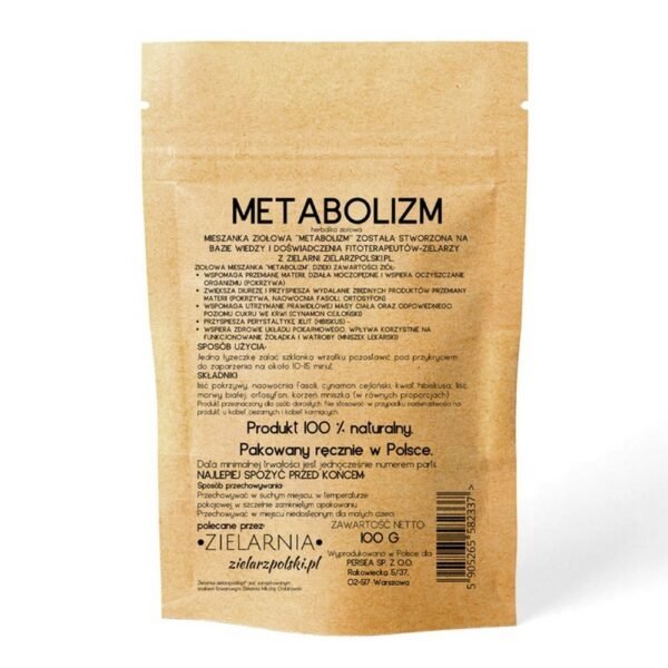 Herbal mixture "METABOLISM", thanks to the content of herbs: