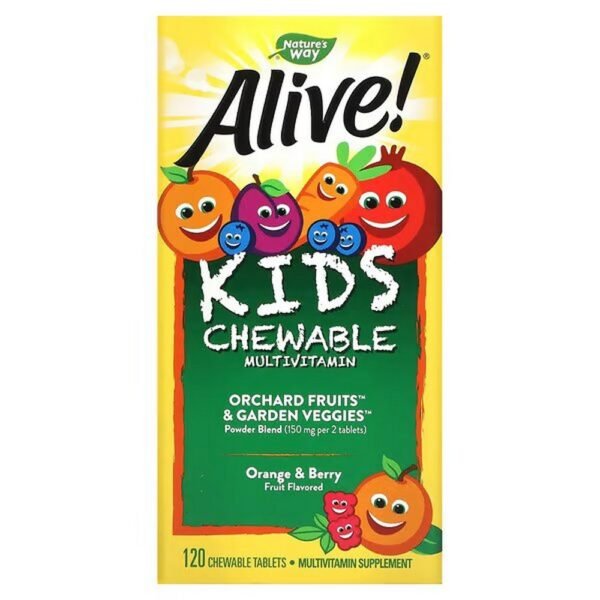 ¡El camino de la naturaleza, vivo! Multivitamina masticable para niños, 120 tabletas masticables