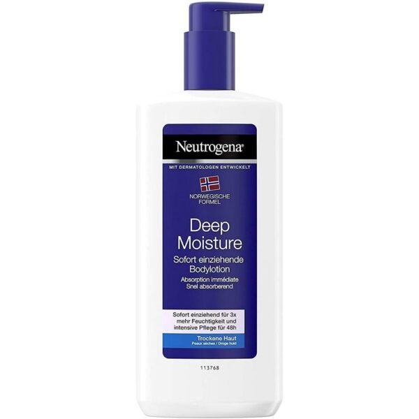 Neutrogena Deep Moisture Body Lotion for Dry Skin works deep into the skin, optimally moisturizes from the first use and lasts for 24 hours.