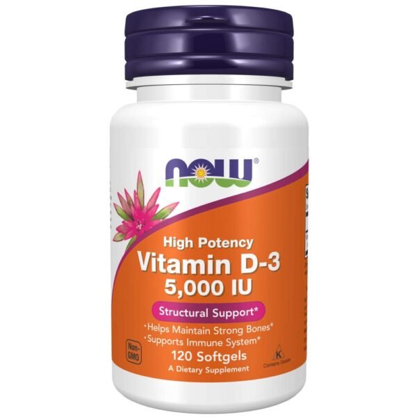 NOW Foods, Vitamin D-3, High Potency, High Potency Vitamin D3, 5,000 IU, 120 Softgels, Vitamin D-3, High Potency, hochwirksames Vitamin D3, 5.000 IU, 120 Weichkapseln
