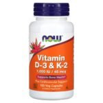 Vitamina D3 1000 UI/Vitamina K2 45 mcg Apoya la salud de los huesos Para un sistema cardiovascular saludable