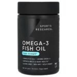 Sports Research, aceite de pescado omega-3, triple fuerza apoya la salud del cerebro y el corazón
