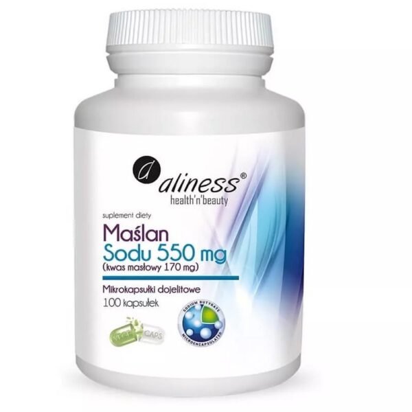 Aliness Sodium Butyrate 550 mg is a dietary supplement indicated for use to support the functioning of the intestines .