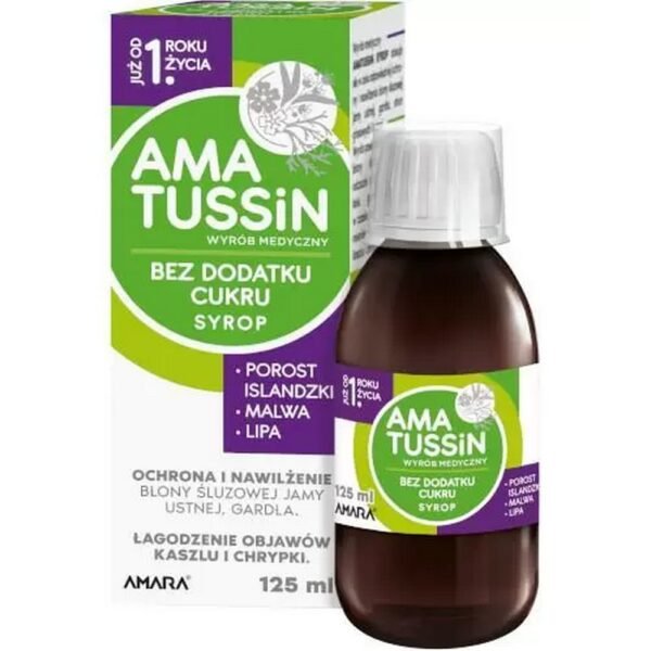 Amatussin Syrup is a medical device used to protect and moisturize the mucous membranes of the mouth, throat, vocal cords and larynx.