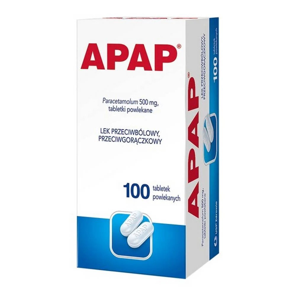 apap 500 mg film coated tablets 100 Apap est un analgésique et antipyrétique contenant le principe actif paracétamol.