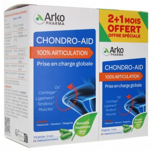 Arkopharma Chondro-Aid 100% Joint 120 + 30 offered will bring you the joint well-being necessary to find and / or keep the good mobility of your joints.