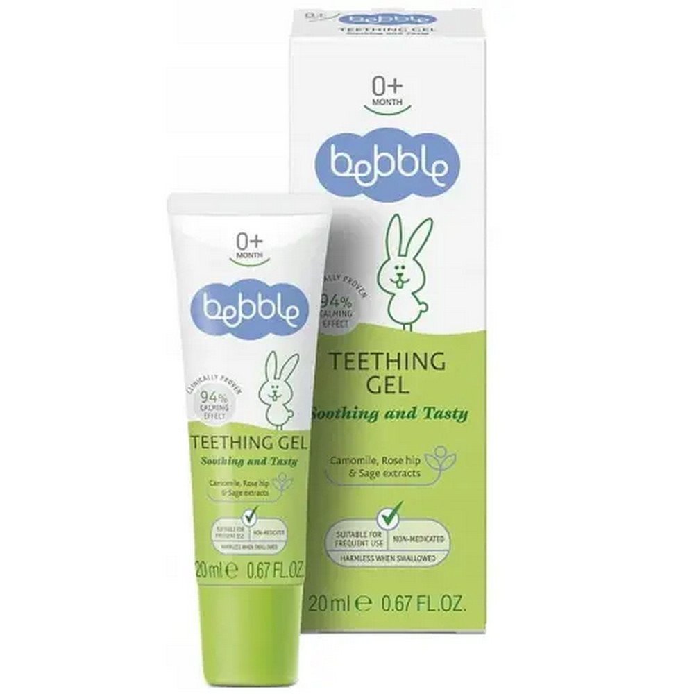 bebble teething gel 20 ml Гель для прорезывания зубов Bebble – охлаждающее косметическое средство, содержащее экстракты трав.